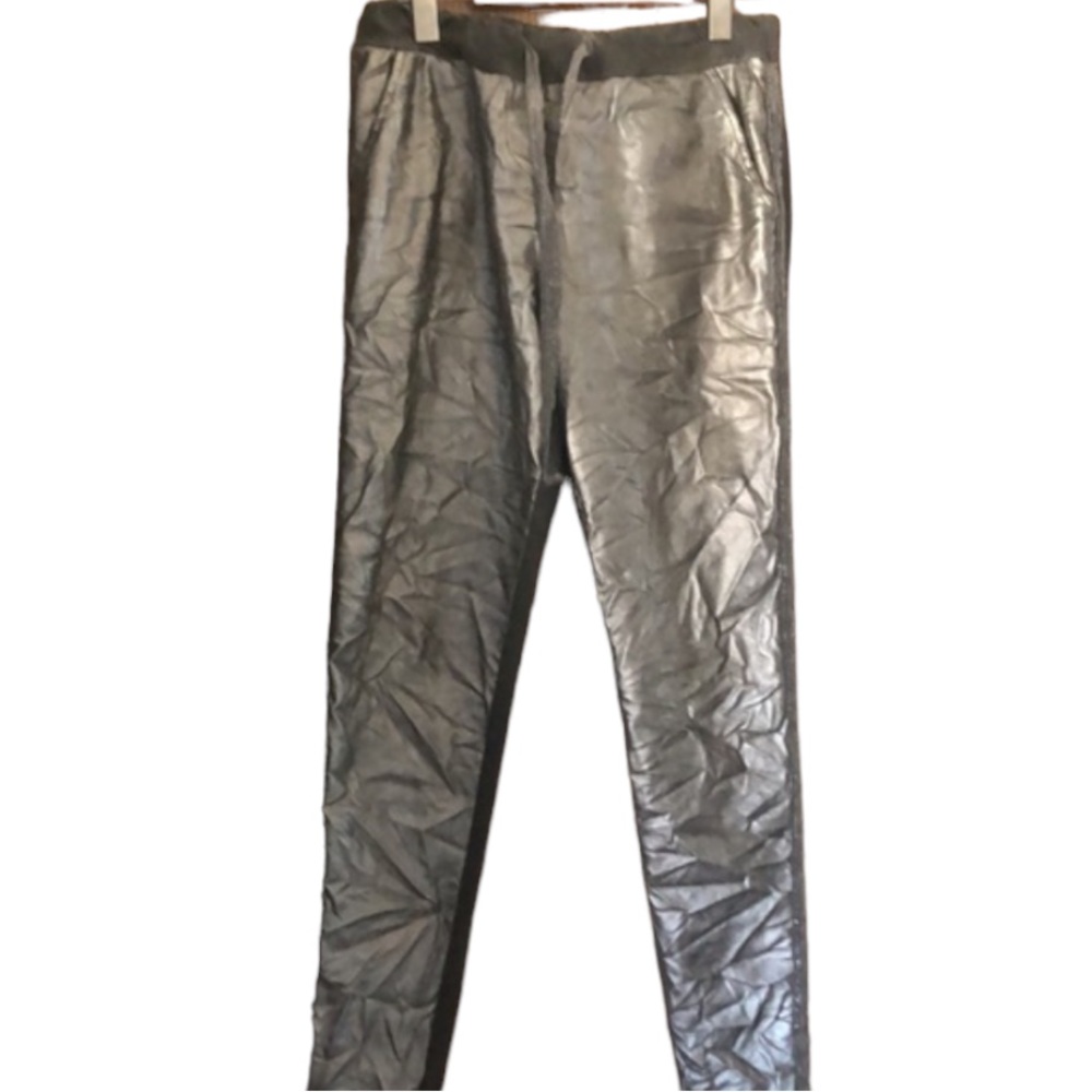 ETERNELLE gold metallic jogger pants one size
